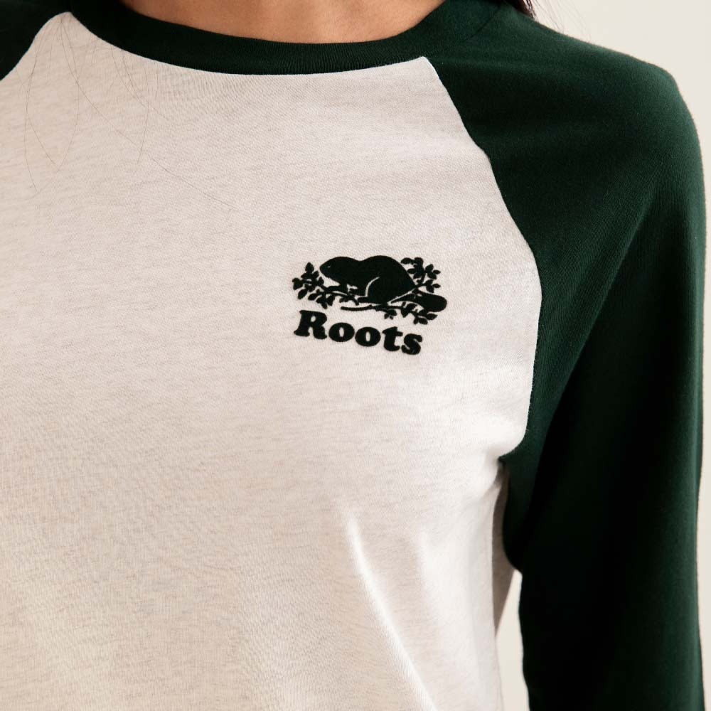 RS代購 Roots全新正品優惠 Roots女裝-絕對經典系列 海狸LOGO長袖棒球T恤 滿額加贈品牌購物袋-細節圖8