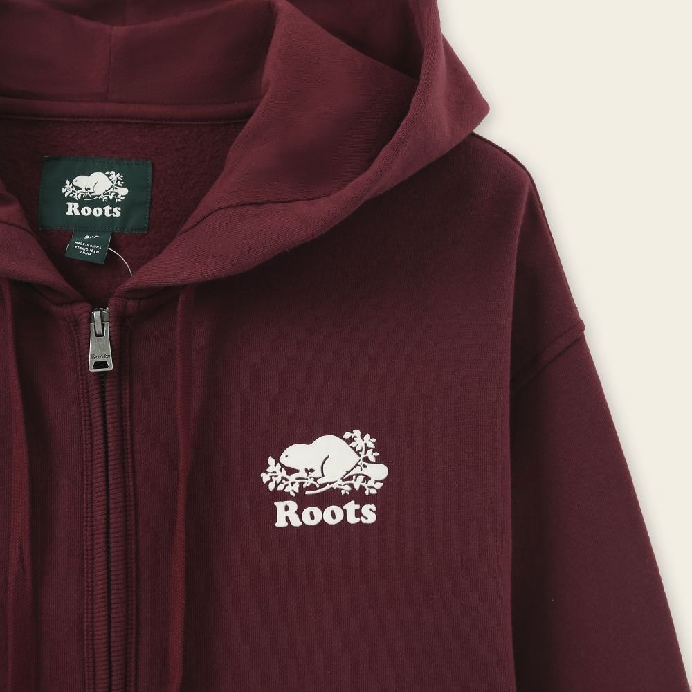 RS代購 Roots全新正品優惠 Roots女裝-絕對經典系列 左胸海狸LOGO寬版連帽外套 滿額贈品牌購物袋-細節圖7