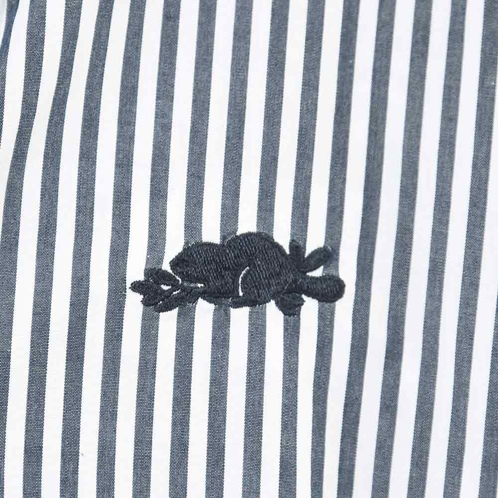RS代購 Roots全新正品優惠 Roots女裝-舒適生活系列 刺繡海狸LOGO有機棉拼接襯衫洋裝 滿額贈購物袋-細節圖7