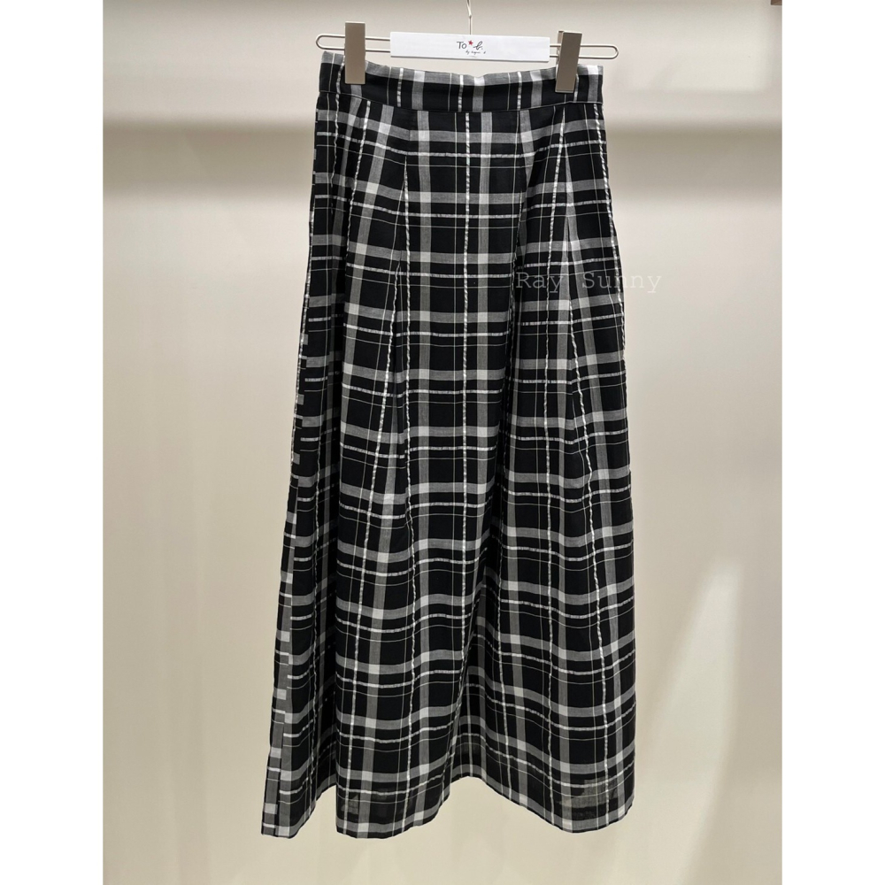 RS代購 - Agnes b全新正品優惠 Agnes b女裝-To be 格紋長裙 贈送品牌袋子-細節圖2