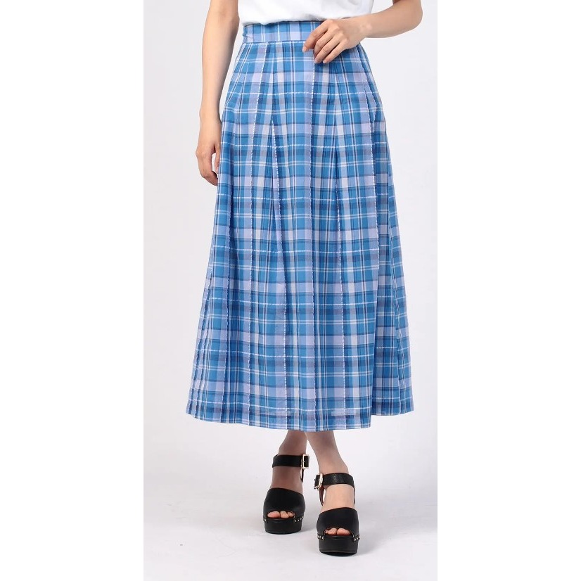 RS代購 - Agnes b全新正品優惠 Agnes b女裝-To be 格紋長裙 贈送品牌袋子-細節圖3