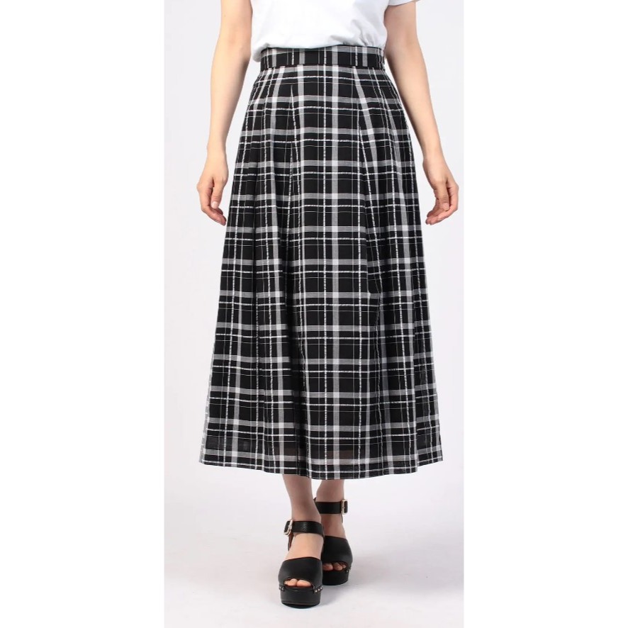 RS代購 - Agnes b全新正品優惠 Agnes b女裝-To be 格紋長裙 贈送品牌袋子-細節圖6