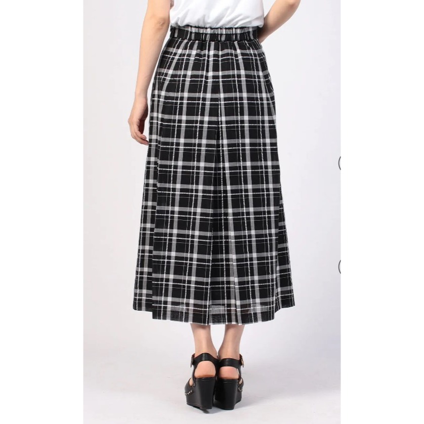 RS代購 - Agnes b全新正品優惠 Agnes b女裝-To be 格紋長裙 贈送品牌袋子-細節圖7