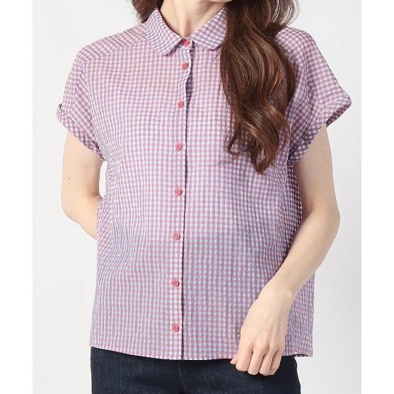 RS代購 - Agnes b全新正品優惠 Agnes b女裝-To be 法式袖格紋襯衫 贈送品牌袋子-細節圖3