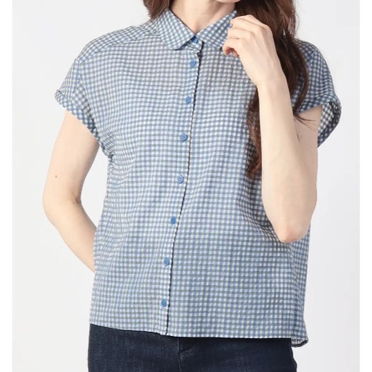 RS代購 - Agnes b全新正品優惠 Agnes b女裝-To be 法式袖格紋襯衫 贈送品牌袋子-細節圖6