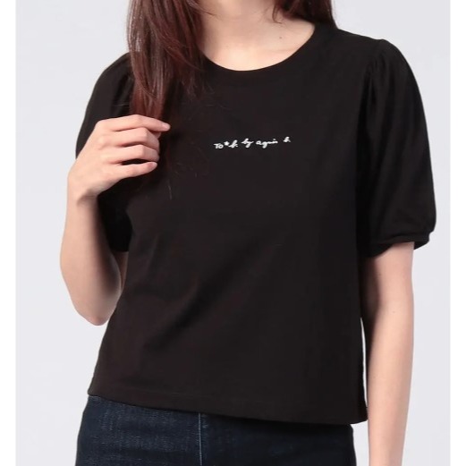 RS代購 - Agnes b全新正品優惠 Agnes b女裝-To be 公主袖logo上衣 贈送品牌袋子-細節圖6