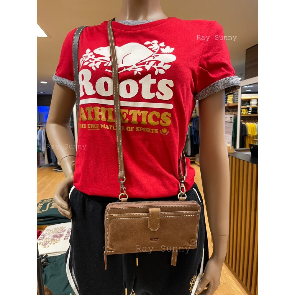 RS代購 Roots全新正品優惠 Roots皮件-Roots可揹式皮革拉鍊長夾 滿額贈購物袋-細節圖2