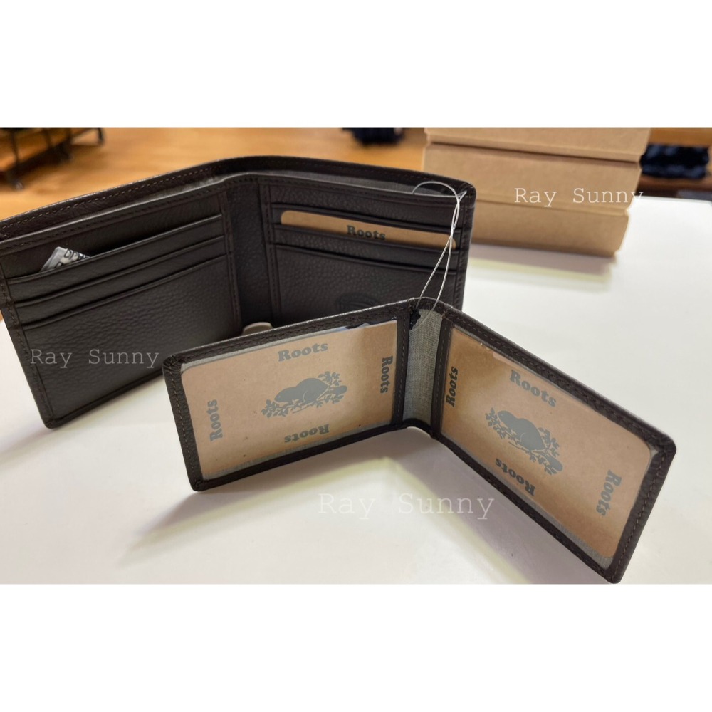 RS代購 Roots全新正品優惠 Roots皮件-Roots男用皮革短夾 滿額贈購物袋-細節圖3