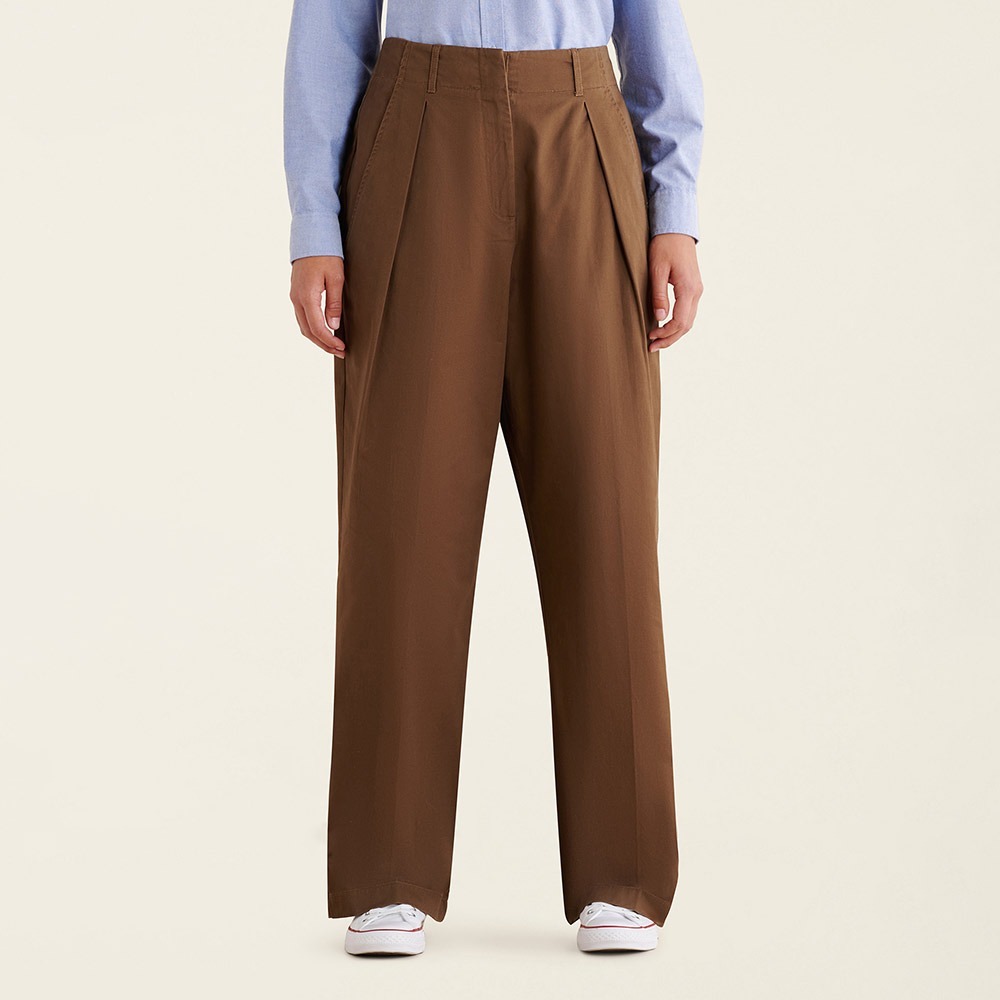 RS代購 Roots全新正品優惠 Roots女裝-率性生活系列 簡約打褶長褲 滿額贈品牌購物袋-細節圖3