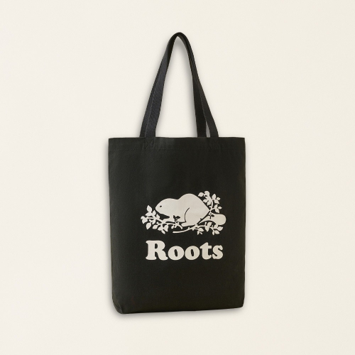 RS代購 Roots全新正品優惠 Roots配件-絕對經典系列 海狸LOGO托特帆布包 滿額贈購物袋