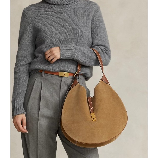 RS代購 POLO專櫃全新正品Polo Ralph Lauren 包款 - Polo ID 大型麂皮皮革單肩包-細節圖5