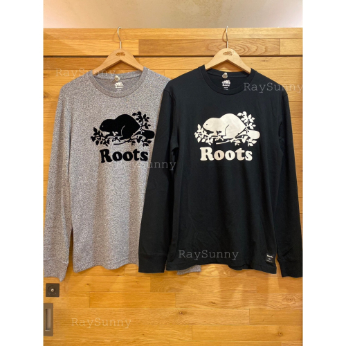RS代購 Roots專櫃全新正品優惠 Roots男裝-絕對經典系列 海狸LOGO有機棉長袖T恤 滿額贈送品牌袋子