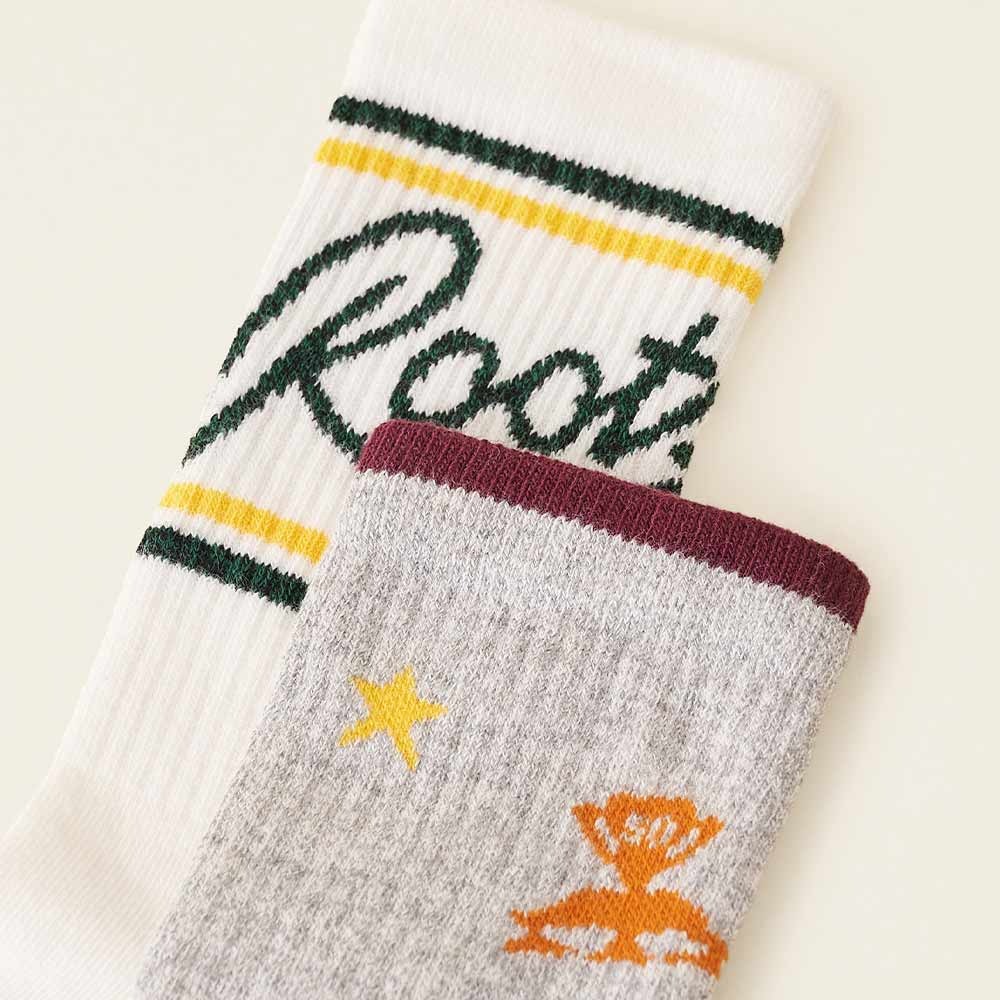 RS代購 Roots專櫃全新正品優惠Roots大童-復古翻玩系列 獎盃元素踝襪(兩入組) 滿額贈送袋子-細節圖2