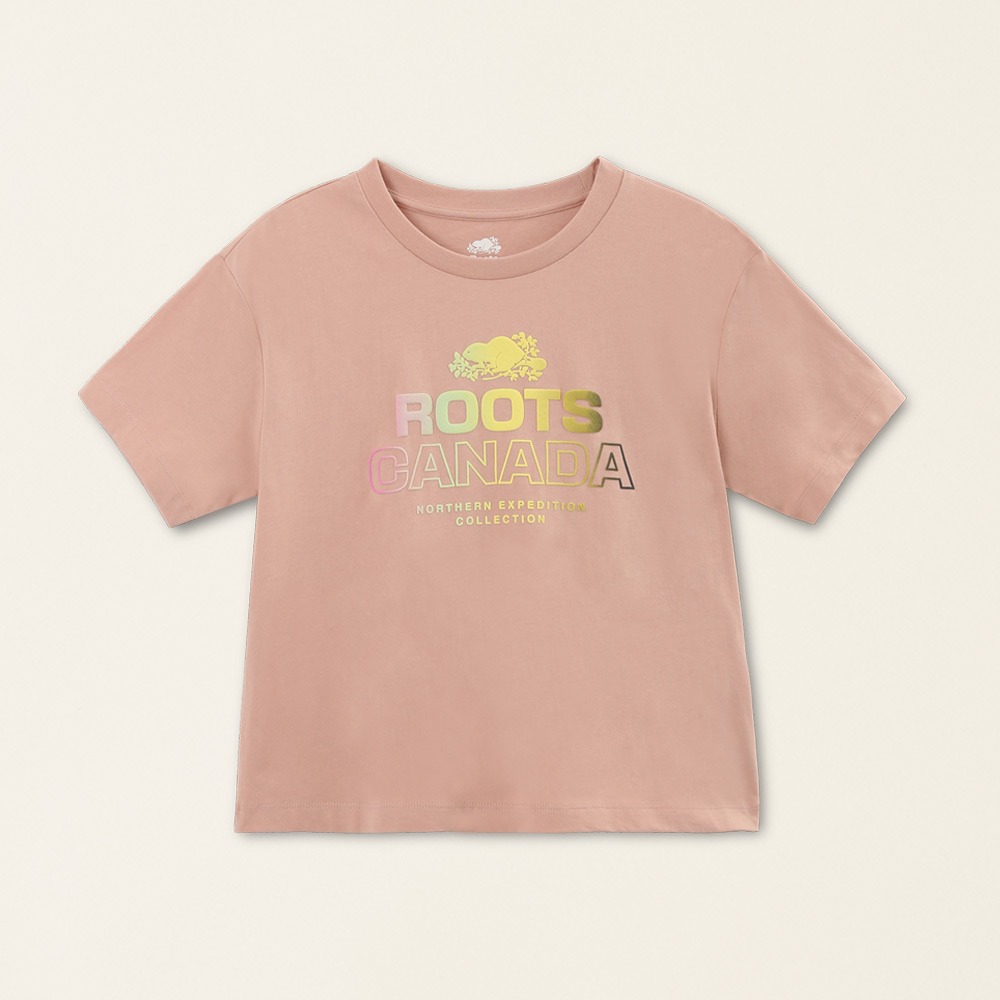 RS代購 Roots專櫃全新正品優惠Roots女裝-城市旅者系列 漸層LOGO寬版純棉短袖T恤 滿額贈送袋子-細節圖3