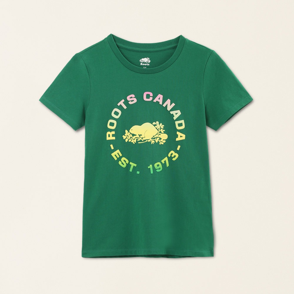 RS代購 Roots專櫃全新正品優惠Roots 女裝-城市旅者系列 漸層海狸LOGO修身純棉短袖T恤 滿額贈送袋子-細節圖5
