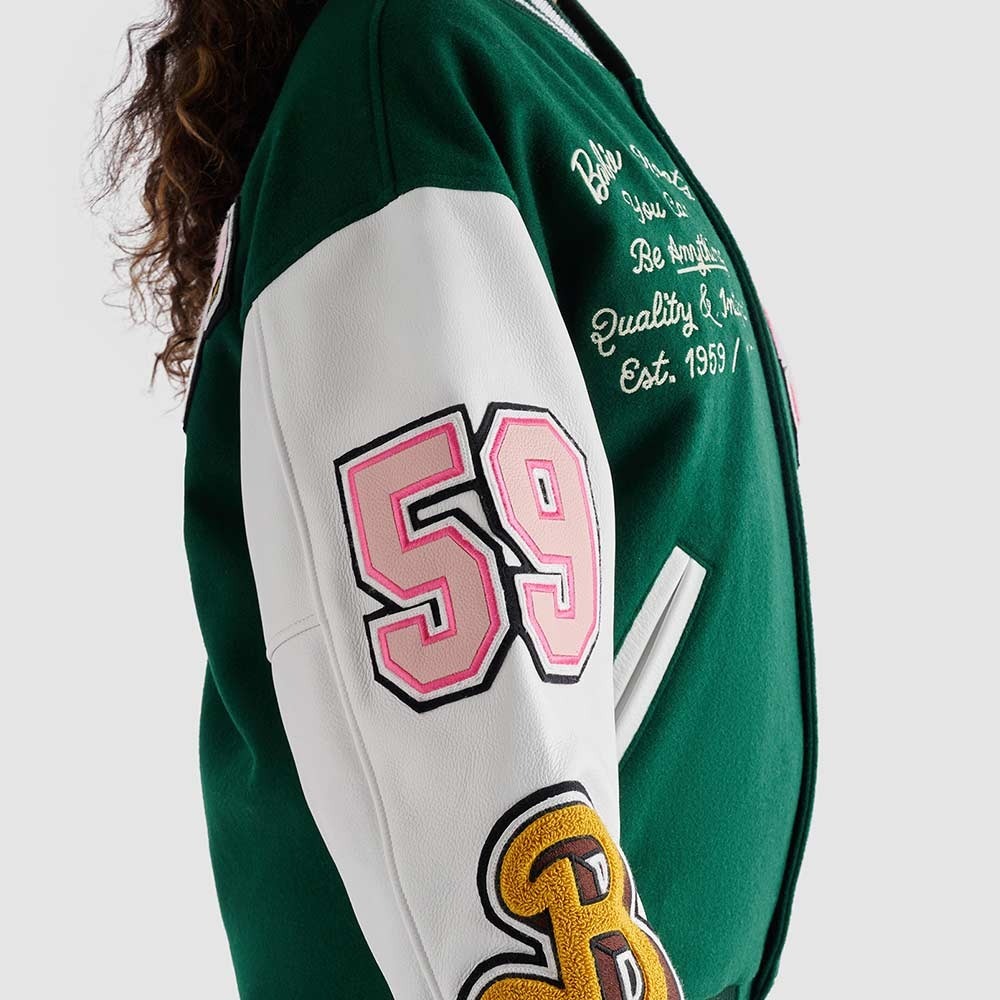 RS代購 Roots專櫃全新正品優惠Roots女裝-BARBIE™ X Roots聯名系列 品牌文字皮革棒球外套-細節圖8