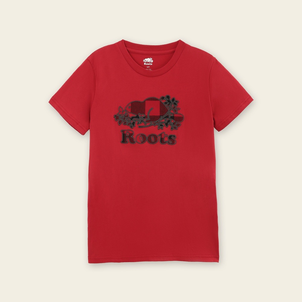 RS代購 Roots全新正品優惠 Roots女裝-經典小木屋系列 格紋海狸LOGO短袖T恤 滿額即贈購物袋-細節圖8
