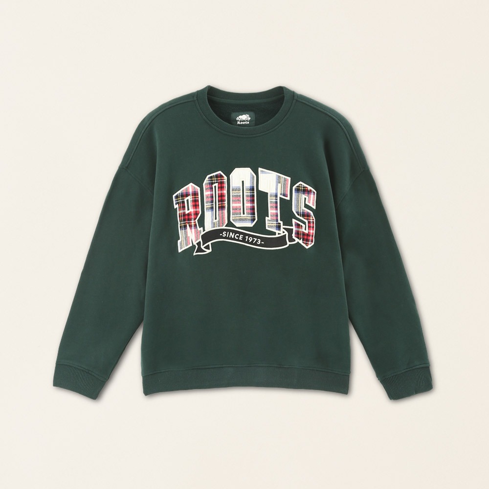 RS代購 Roots全新正品優惠 Roots女裝-經典小木屋系列 刺繡貼布寬版大學T 滿額即贈購物袋-細節圖6