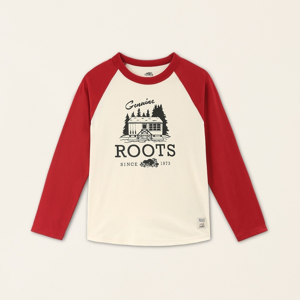 RS代購 Roots全新正品優惠 Roots童裝-經典小木屋系列 經典LOGO棒球T恤 滿額即贈購物袋-細節圖3