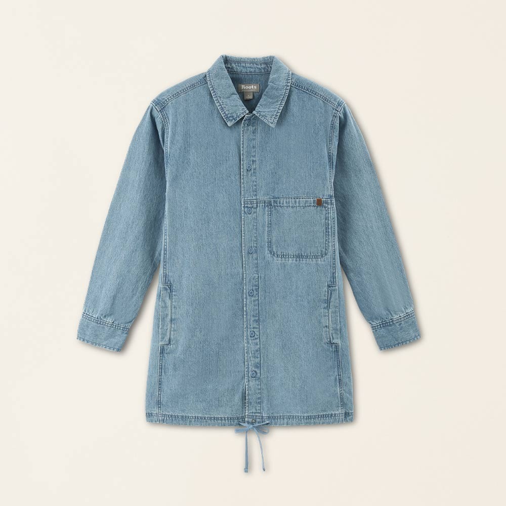 RS代購 Roots專櫃全新正品優 Roots女裝- 雪爾帕內裡單寧外套 滿額贈送袋子-細節圖3