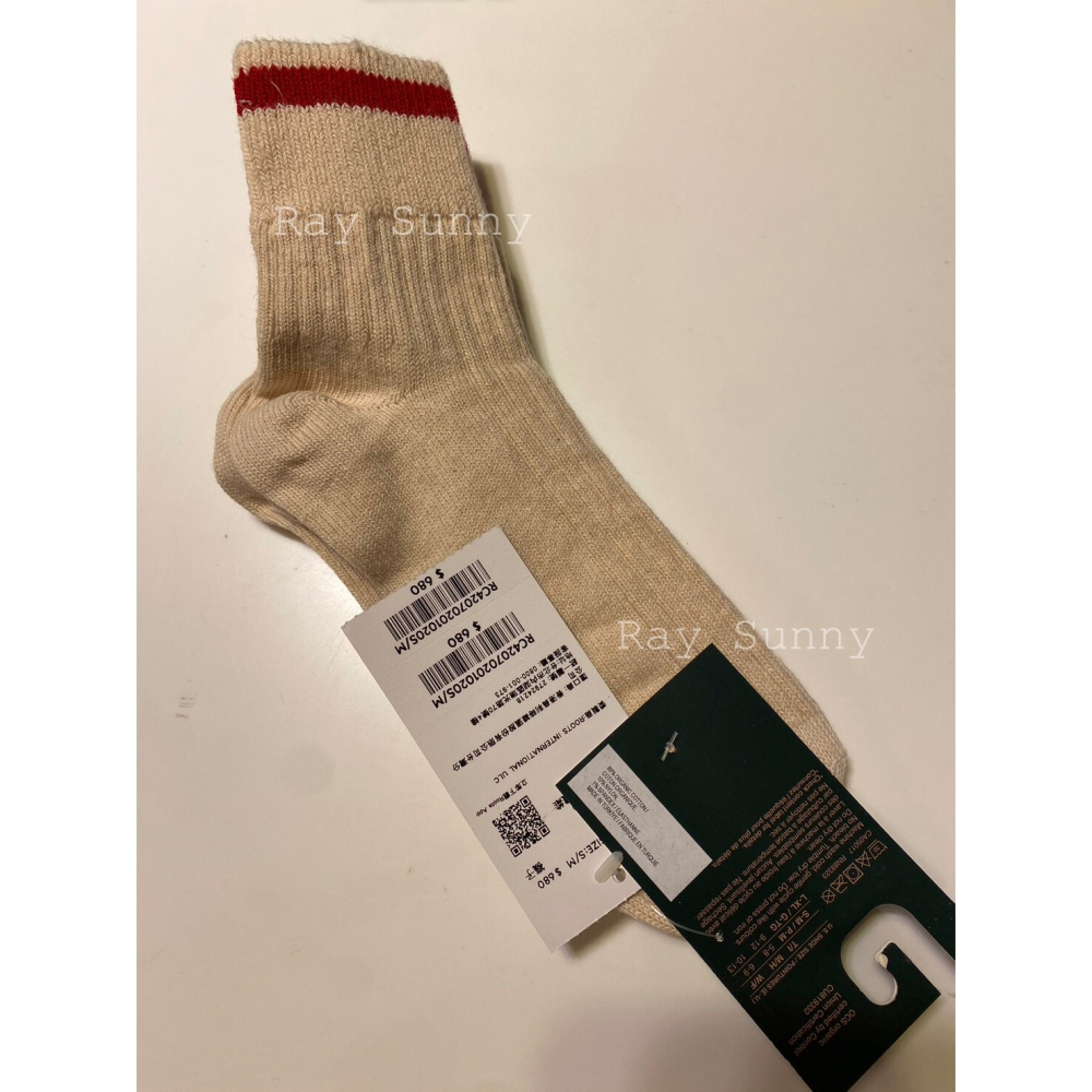 RS代購 Roots專櫃全新正品優惠Roots配件-經典小木屋系列 經典元素舒適踝襪 滿額贈送袋子-細節圖2