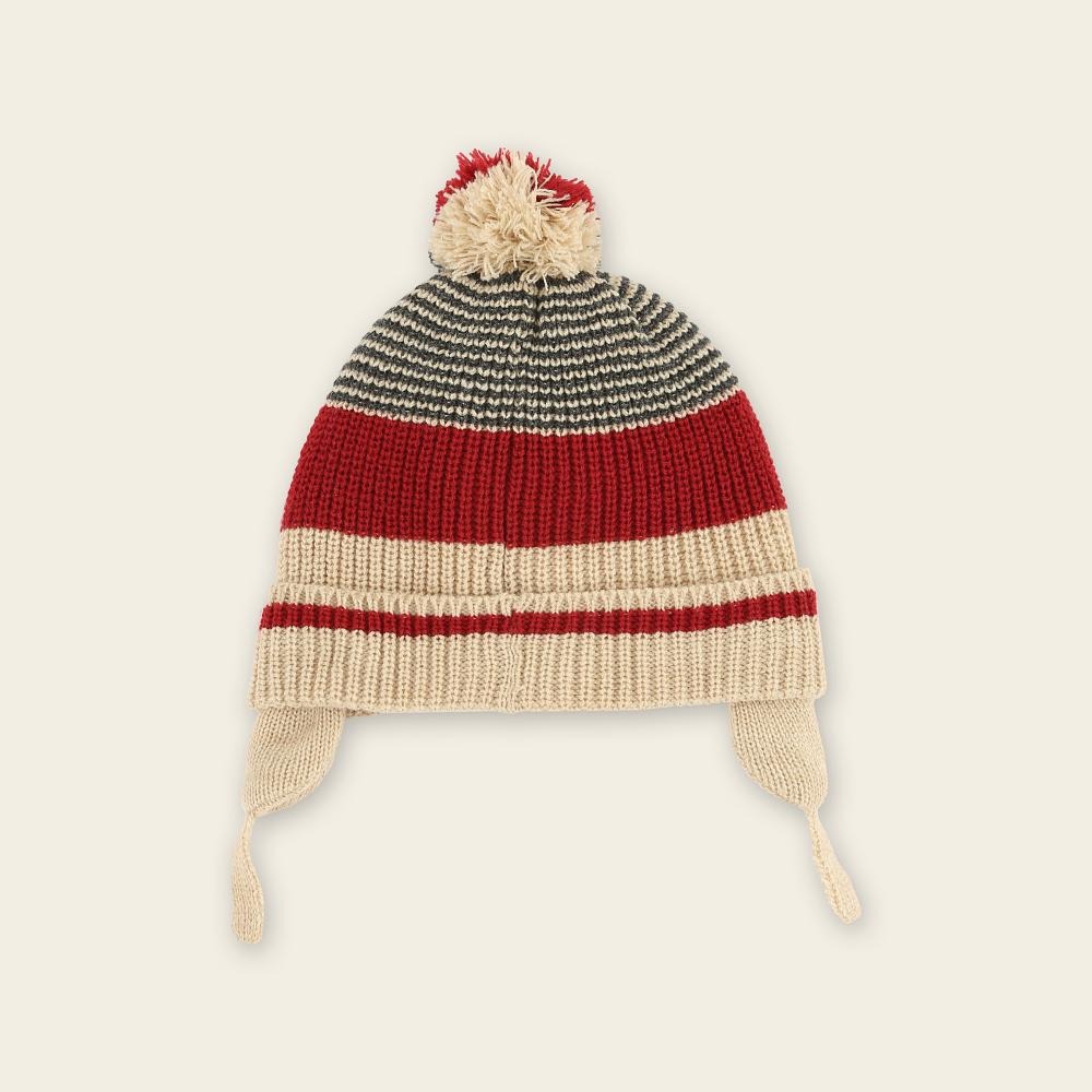 RS代購 Roots專櫃全新正品優惠Roots大童-經典小木屋系列 條紋毛球針織護耳毛帽 滿額贈送袋子-細節圖2