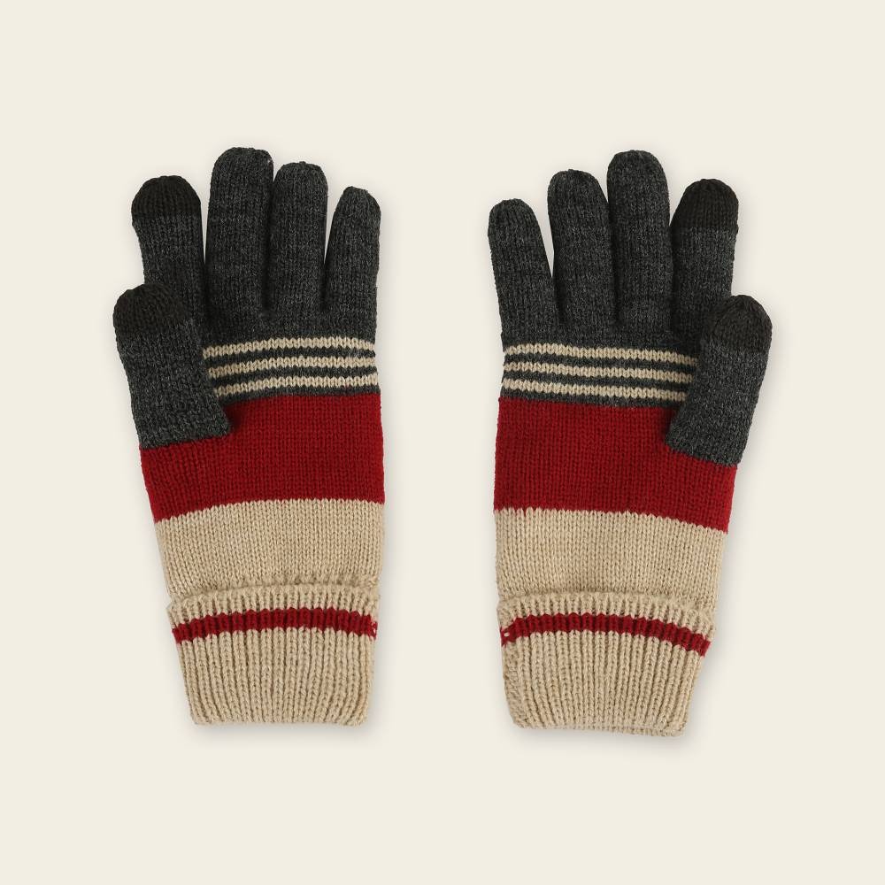 RS代購 Roots專櫃全新正品優惠Roots小童-經典小木屋系列 條紋針織分指手套 滿額贈送袋子-細節圖2