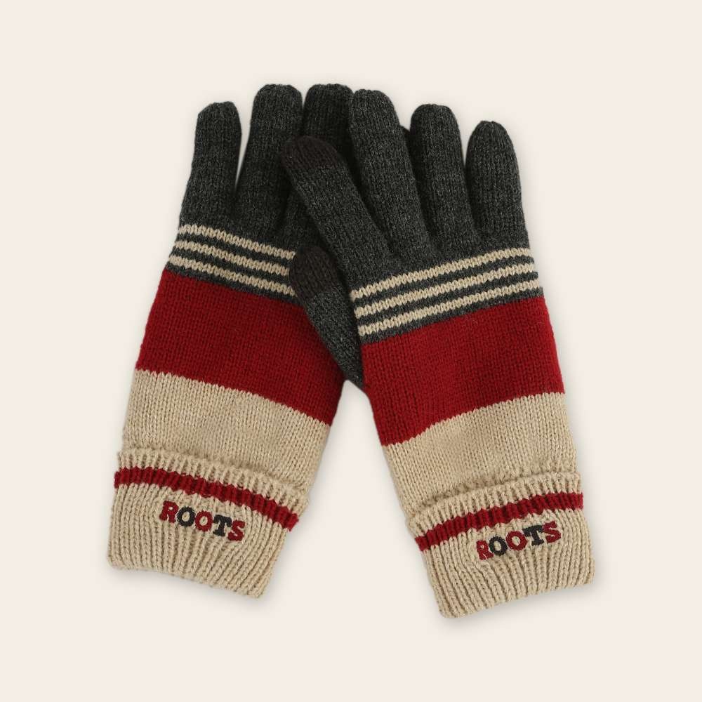 RS代購 Roots專櫃全新正品優惠Roots小童-經典小木屋系列 條紋針織分指手套 滿額贈送袋子-細節圖3