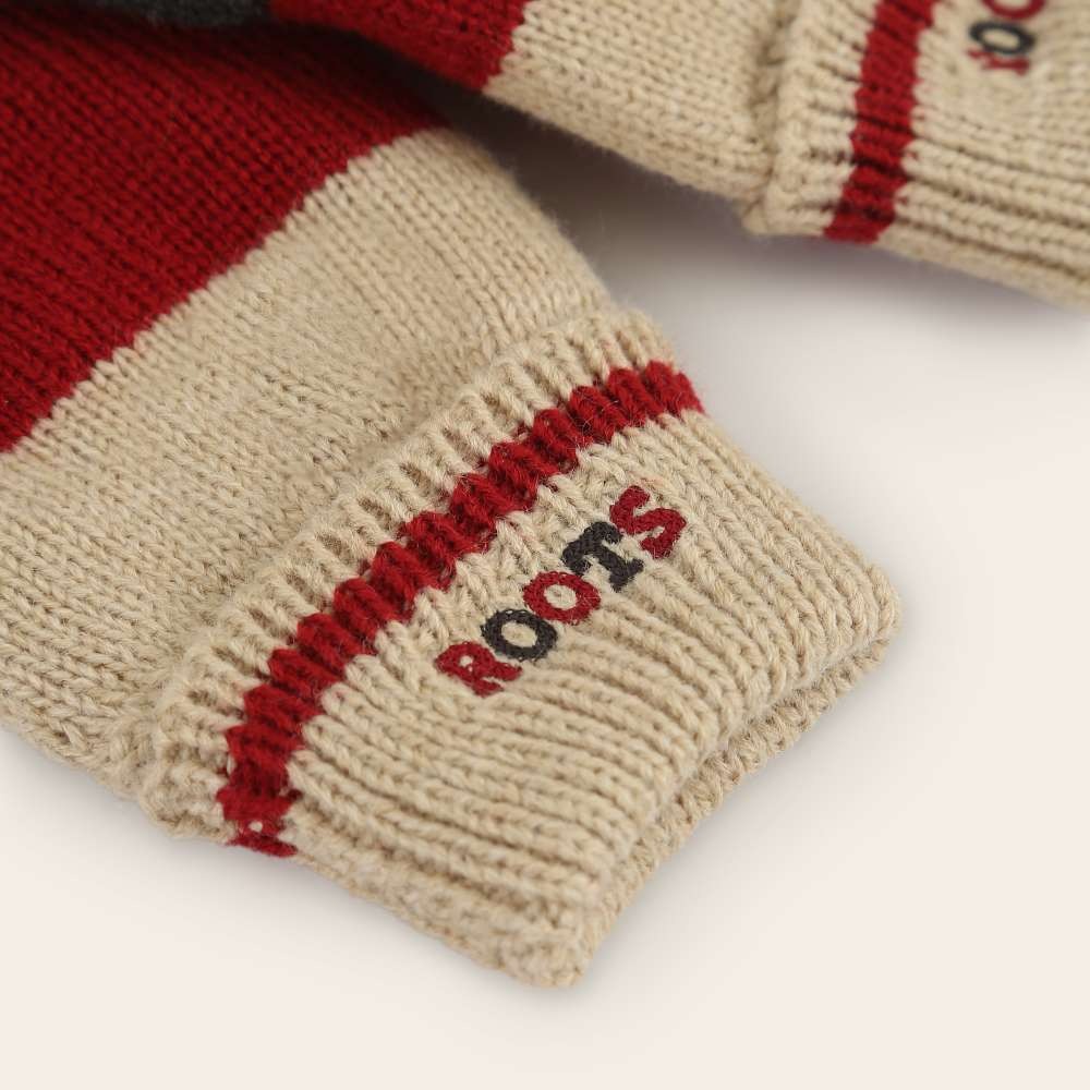 RS代購 Roots專櫃全新正品優惠Roots小童-經典小木屋系列 條紋針織分指手套 滿額贈送袋子-細節圖4