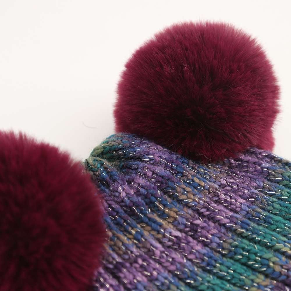 RS代購 Roots專櫃全新正品優惠Roots小童-金蔥海狸系列 繽紛雙毛球毛帽 滿額贈送袋子-細節圖2