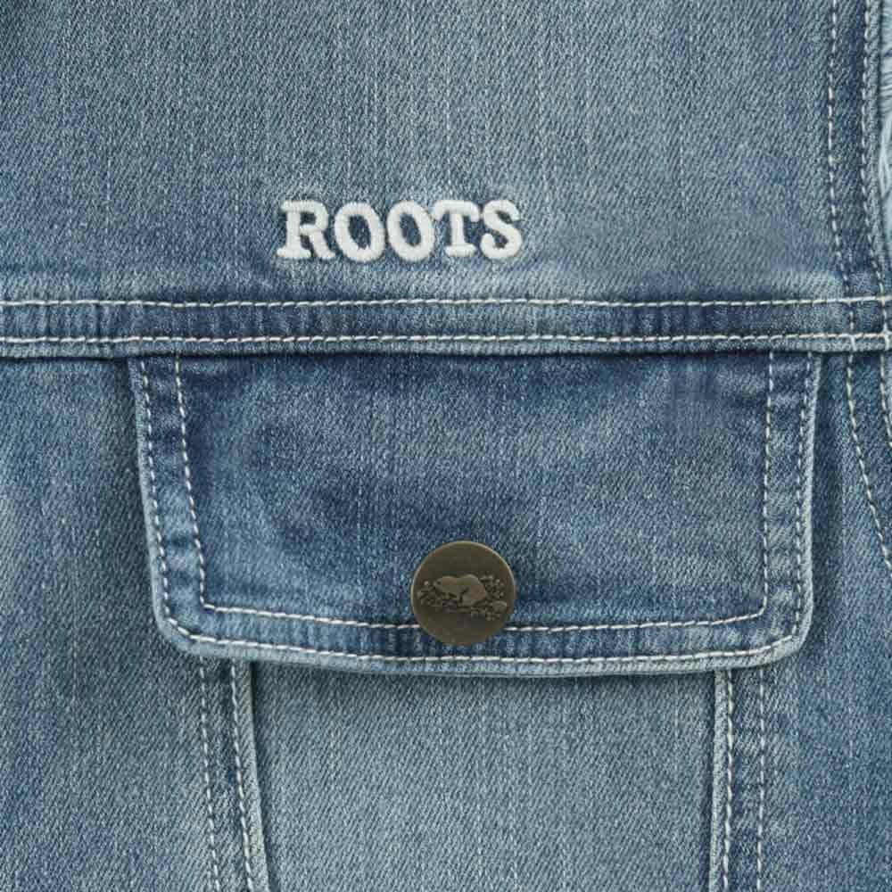 RS代購 Roots全新正品優惠 Roots童裝- 單寧抽鬚背心 滿額贈購物袋-細節圖5