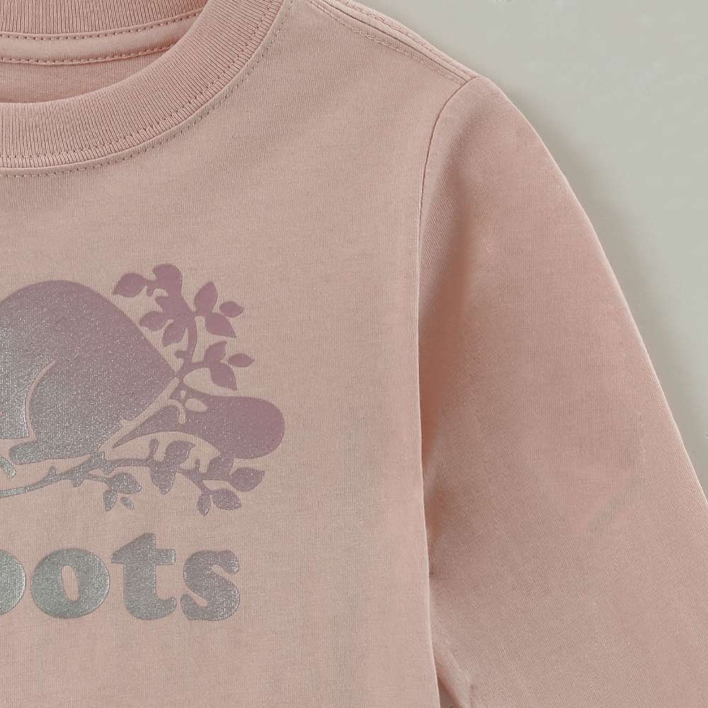 RS代購 Roots全新正品優惠 Roots小童-金蔥海狸系列 漸層海狸有機棉長袖T恤 滿額贈購物袋-細節圖4