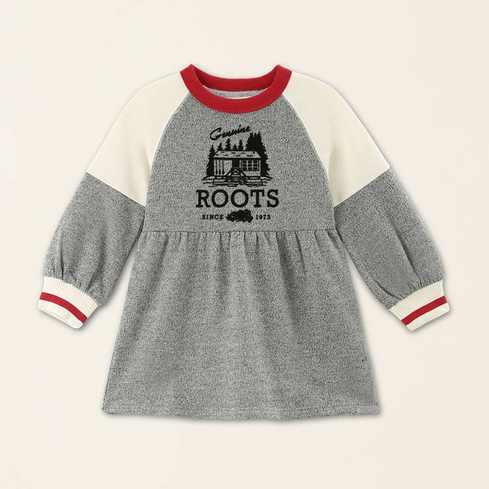 RS代購 Roots全新正品優惠 Roots小童-經典小木屋系列 經典LOGO圓領洋裝 滿額贈購物袋-細節圖4