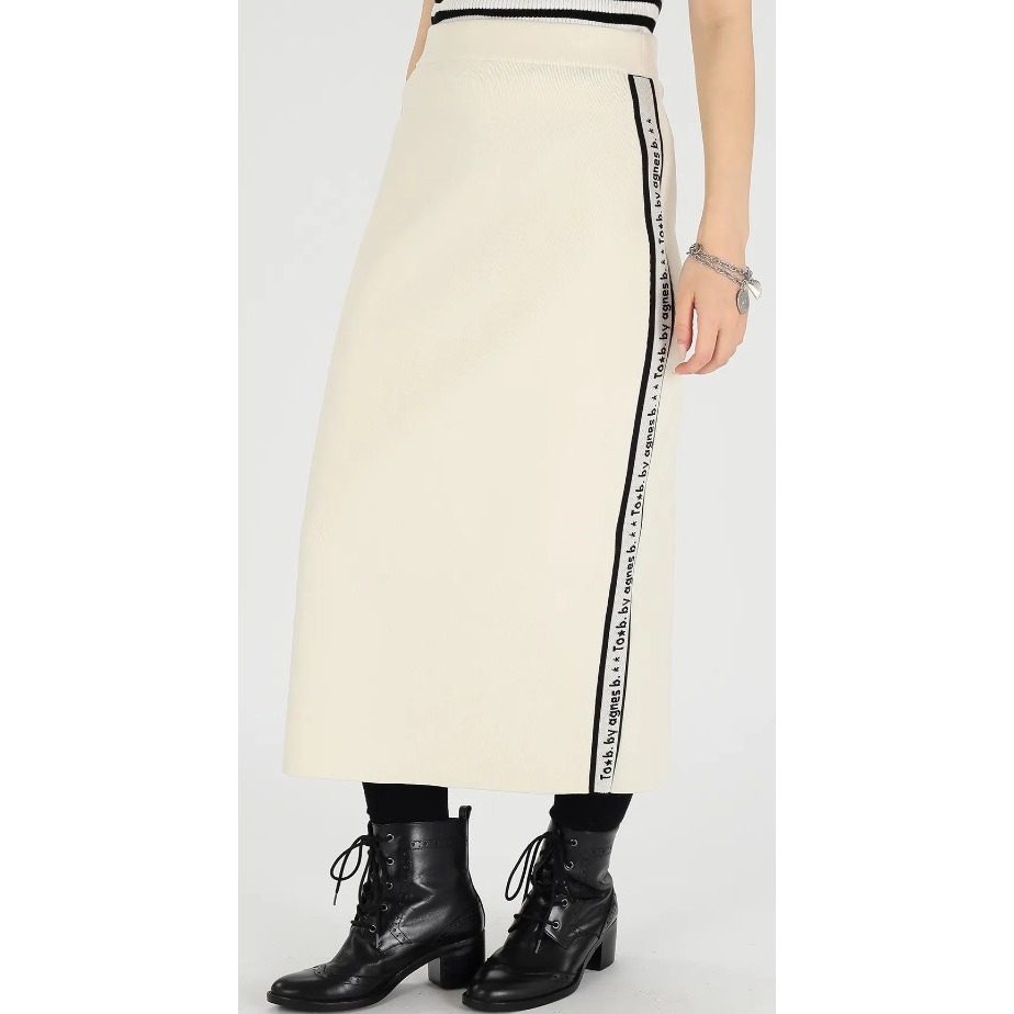 RS代購 - Agnes b全新正品優惠 To be 女裝- 側邊logo鉛筆裙-細節圖3