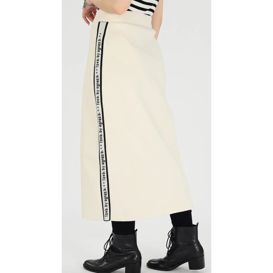 RS代購 - Agnes b全新正品優惠 To be 女裝- 側邊logo鉛筆裙-細節圖4