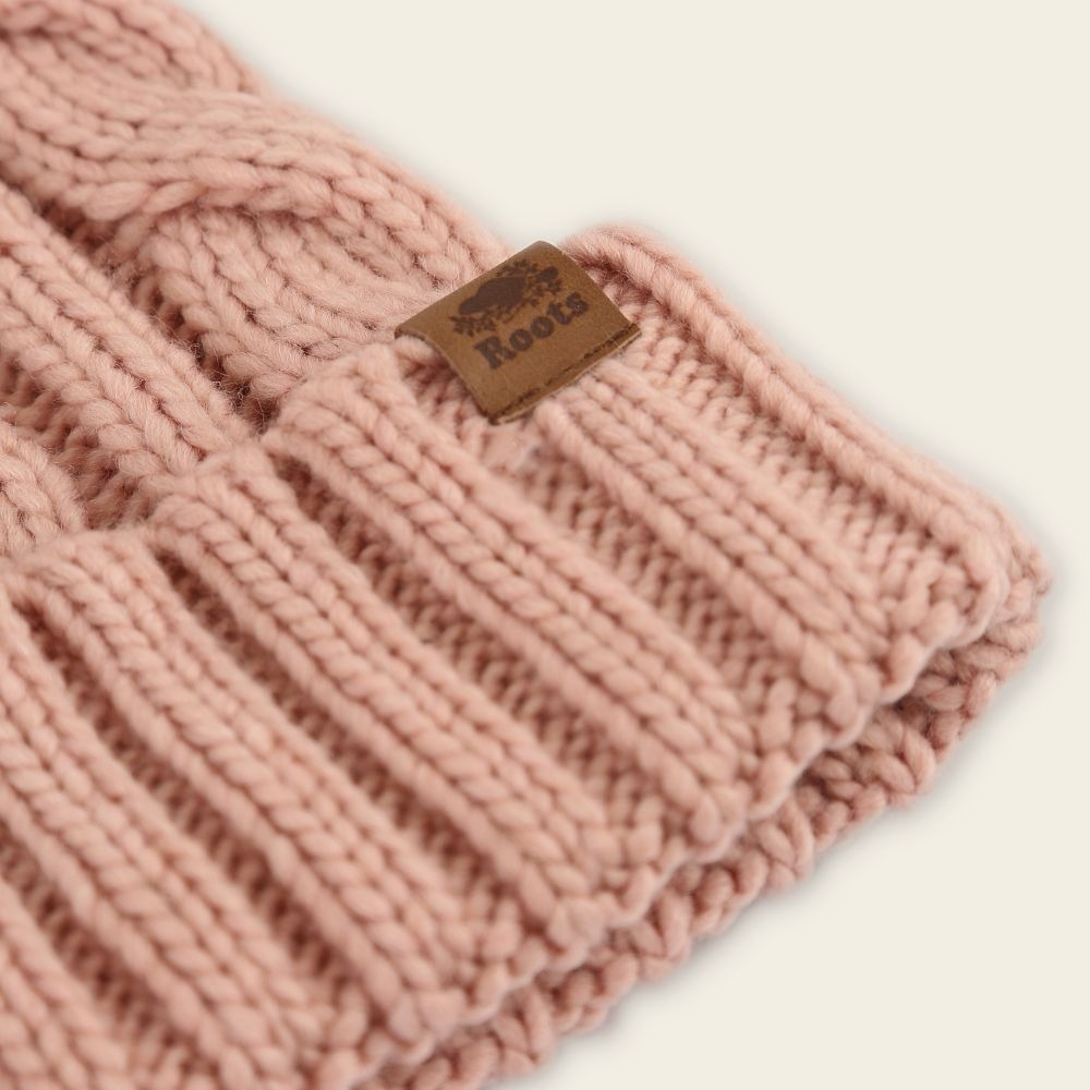RS代購 Roots專櫃全新正品優惠Roots大童-率性生活系列 粗針織單毛球毛帽 滿額贈購物袋-細節圖3