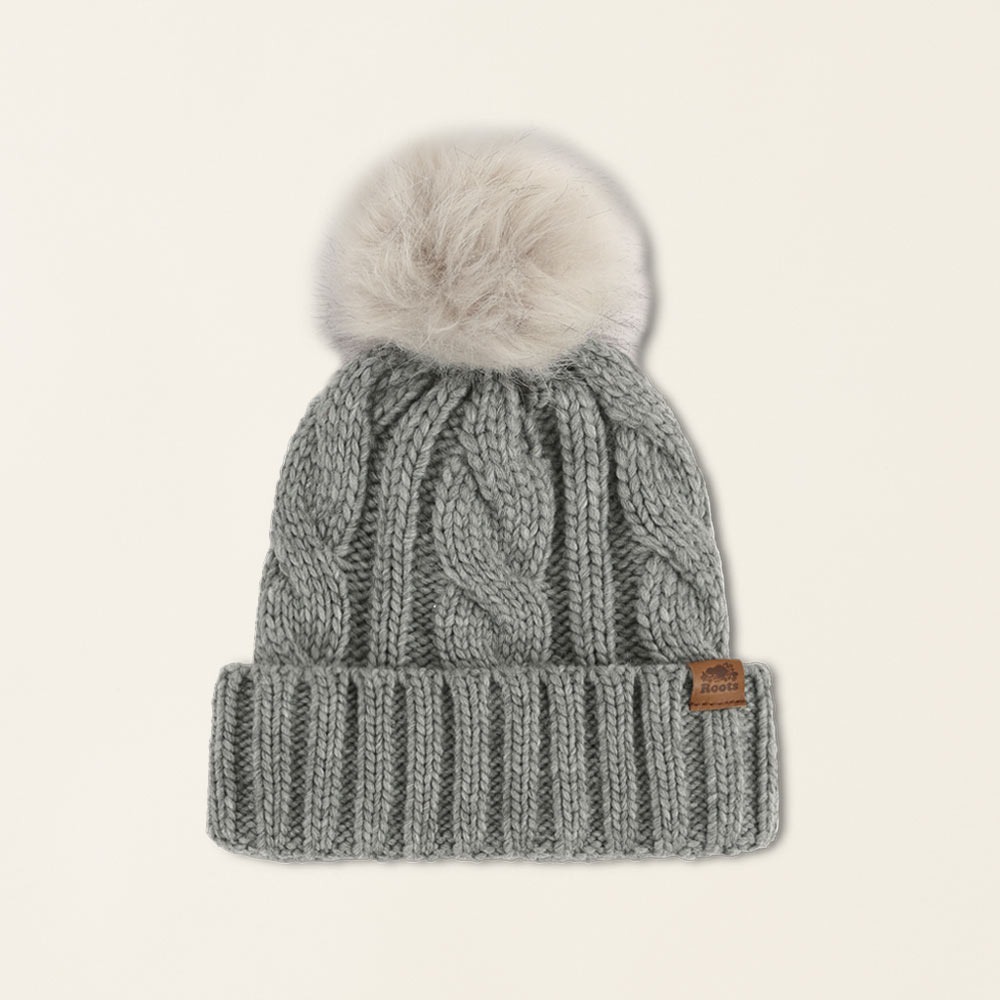 RS代購 Roots專櫃全新正品優惠Roots大童-率性生活系列 粗針織單毛球毛帽 滿額贈購物袋-細節圖4