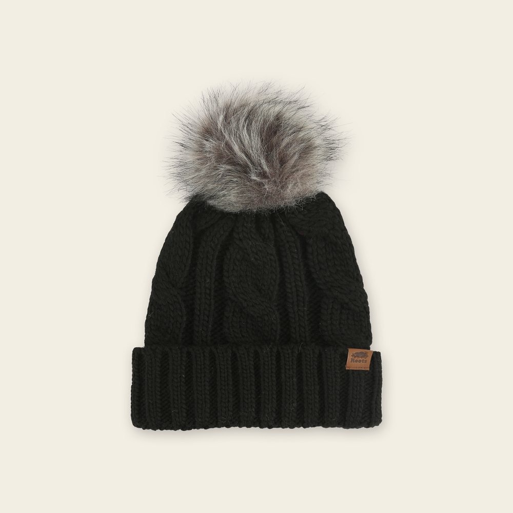 RS代購 Roots專櫃全新正品優惠Roots大童-率性生活系列 粗針織單毛球毛帽 滿額贈購物袋-細節圖8