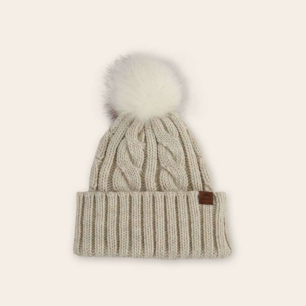 RS代購 Roots專櫃全新正品優惠Roots配件-率性生活系列 麻花編織球球毛帽 滿額贈購物袋-細節圖5