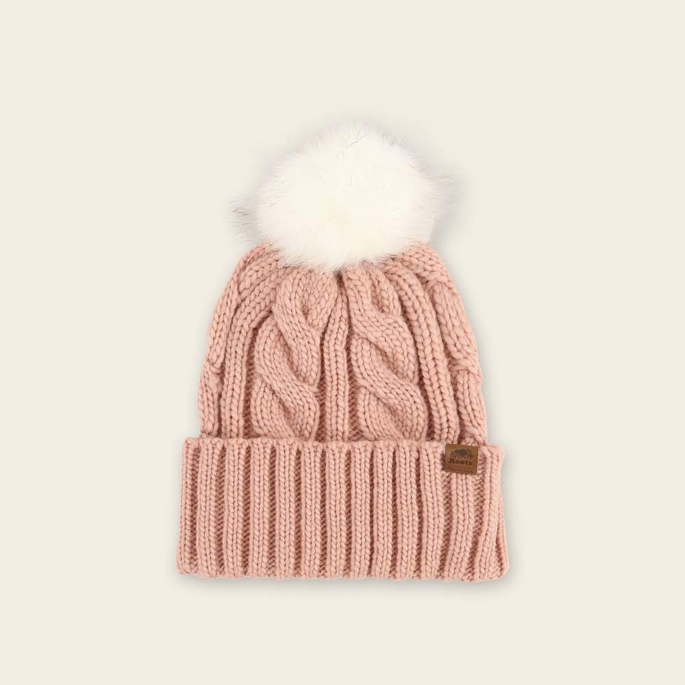 RS代購 Roots專櫃全新正品優惠Roots配件-率性生活系列 麻花編織球球毛帽 滿額贈購物袋-細節圖6