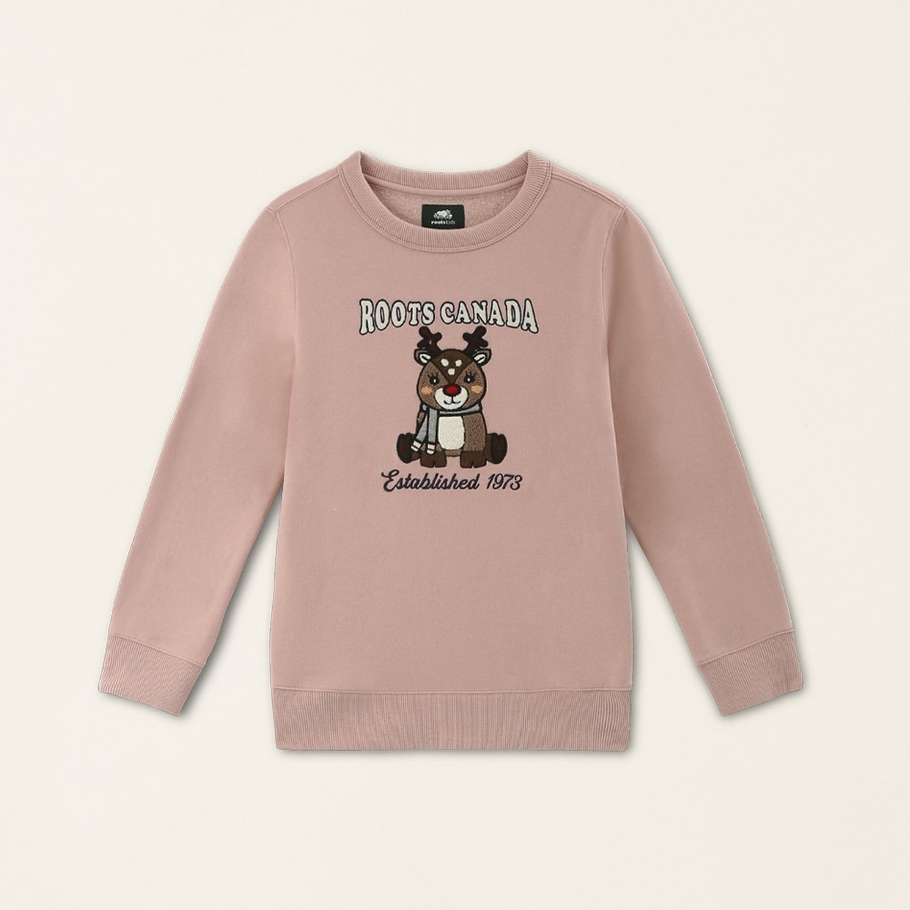 RS代購 Roots全新正品優惠 Roots童裝-經典傳承系列 雪尼爾圓領上衣 滿額贈品牌購物袋-細節圖2