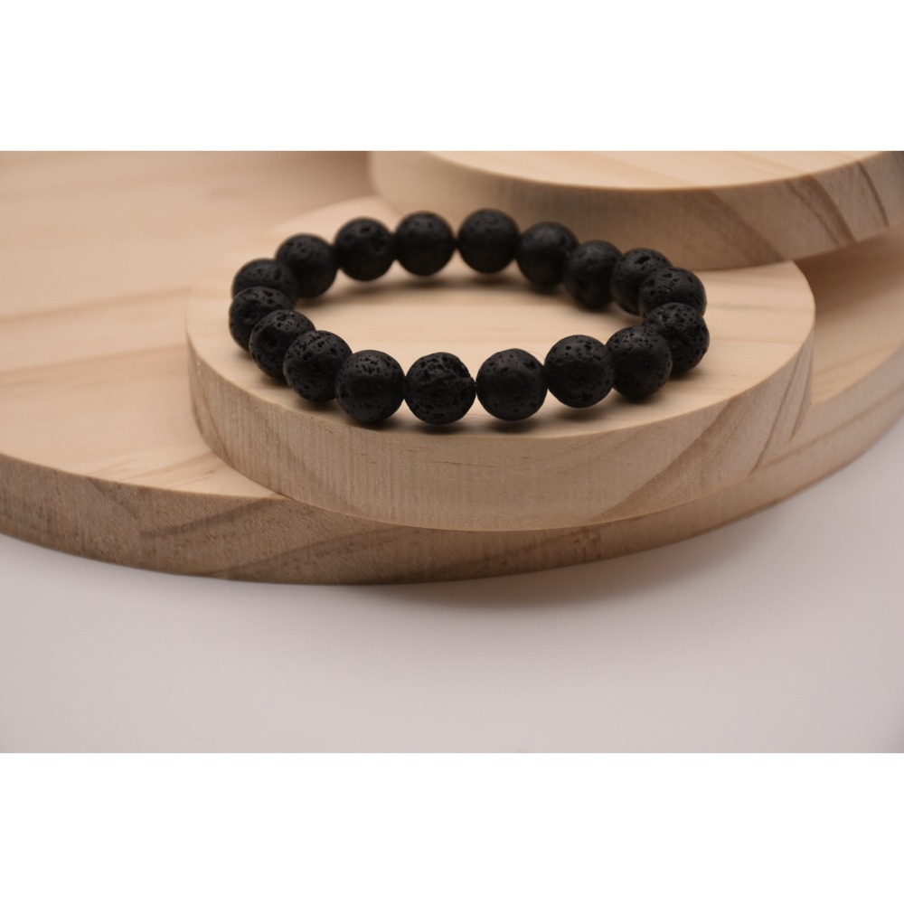 🌟星晴時尚精品🌟天然火山石手串8mm10mm天然礦石#天然火山石#手珠#手串#手鍊-細節圖3