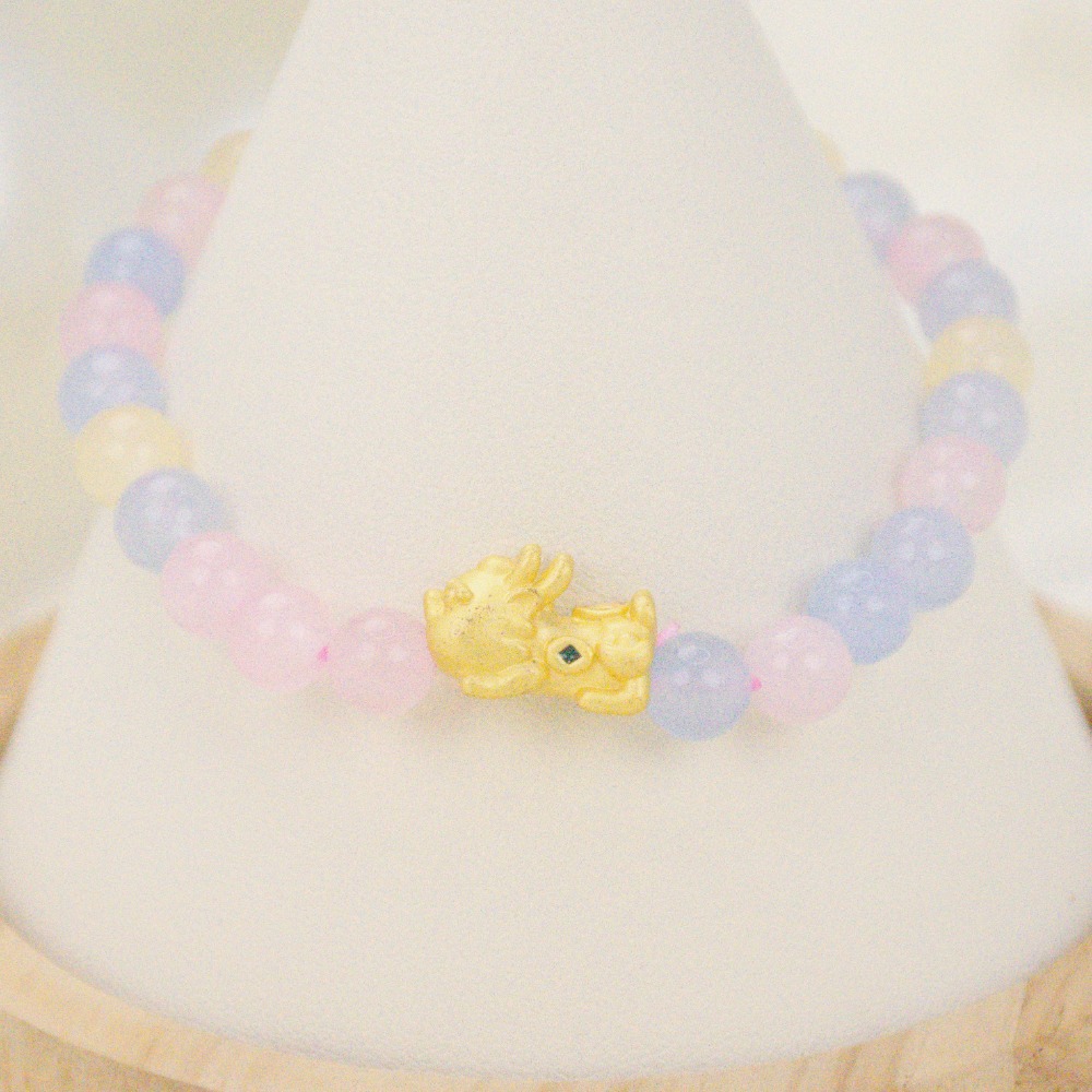 🍀晶石坊🍀多彩摩根石祥獸造型手鍊4mm#沙金#招財貔貅#金錢貔貅#多彩摩根石#摩根石-細節圖9