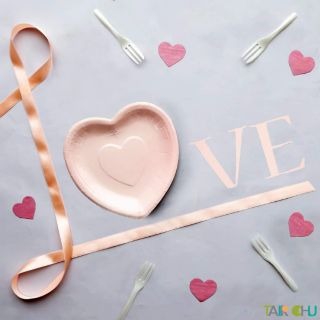 台灣製愛心雲朵小花蛋糕盤叉組現貨獨立包裝蛋糕盤叉台灣製造一次性紙盤叉組每組5盤5叉免洗-細節圖4