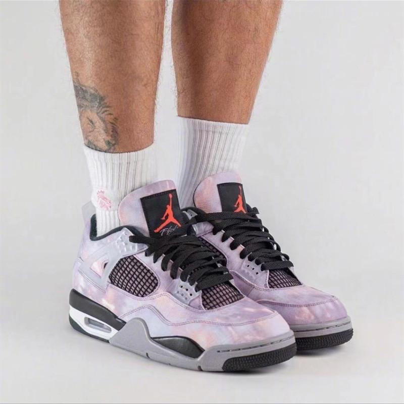 Air Jordan 4 Retro 男鞋 女鞋 藍白 紫色 黑紅 飛人喬丹 4代 高筒 籃球鞋 AJ4 休閒鞋 運動鞋-細節圖3