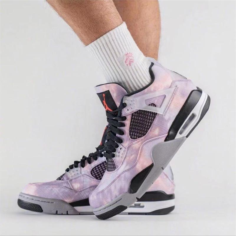 Air Jordan 4 Retro 男鞋 女鞋 藍白 紫色 黑紅 飛人喬丹 4代 高筒 籃球鞋 AJ4 休閒鞋 運動鞋-細節圖4