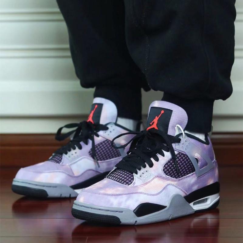Air Jordan 4 Retro 男鞋 女鞋 藍白 紫色 黑紅 飛人喬丹 4代 高筒 籃球鞋 AJ4 休閒鞋 運動鞋-細節圖8