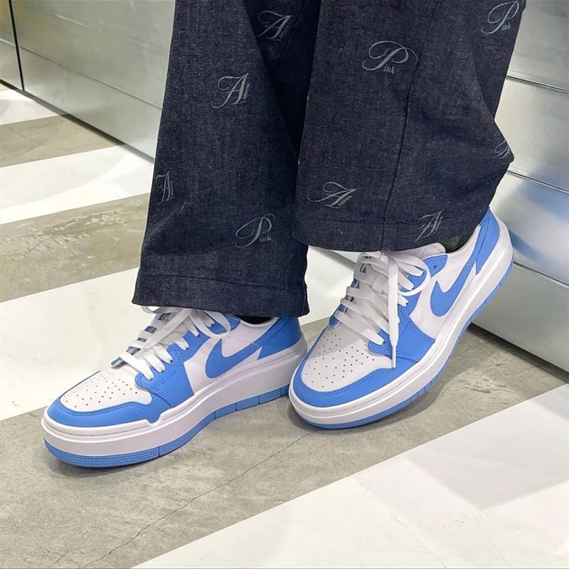 AIR JORDAN 1 Elevate Low SE 女鞋 男鞋 灰白 白杏 北卡藍 AJ1 低筒 厚底 增高 休閑鞋-細節圖2