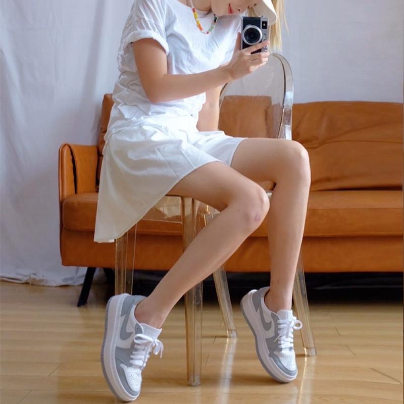 AIR JORDAN 1 Elevate Low SE 女鞋 男鞋 灰白 白杏 北卡藍 AJ1 低筒 厚底 增高 休閑鞋-細節圖3