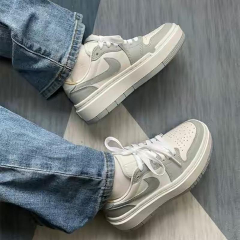 AIR JORDAN 1 Elevate Low SE 女鞋 男鞋 灰白 白杏 北卡藍 AJ1 低筒 厚底 增高 休閑鞋-細節圖4